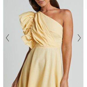 Dixie Midi Dress in Lemon
